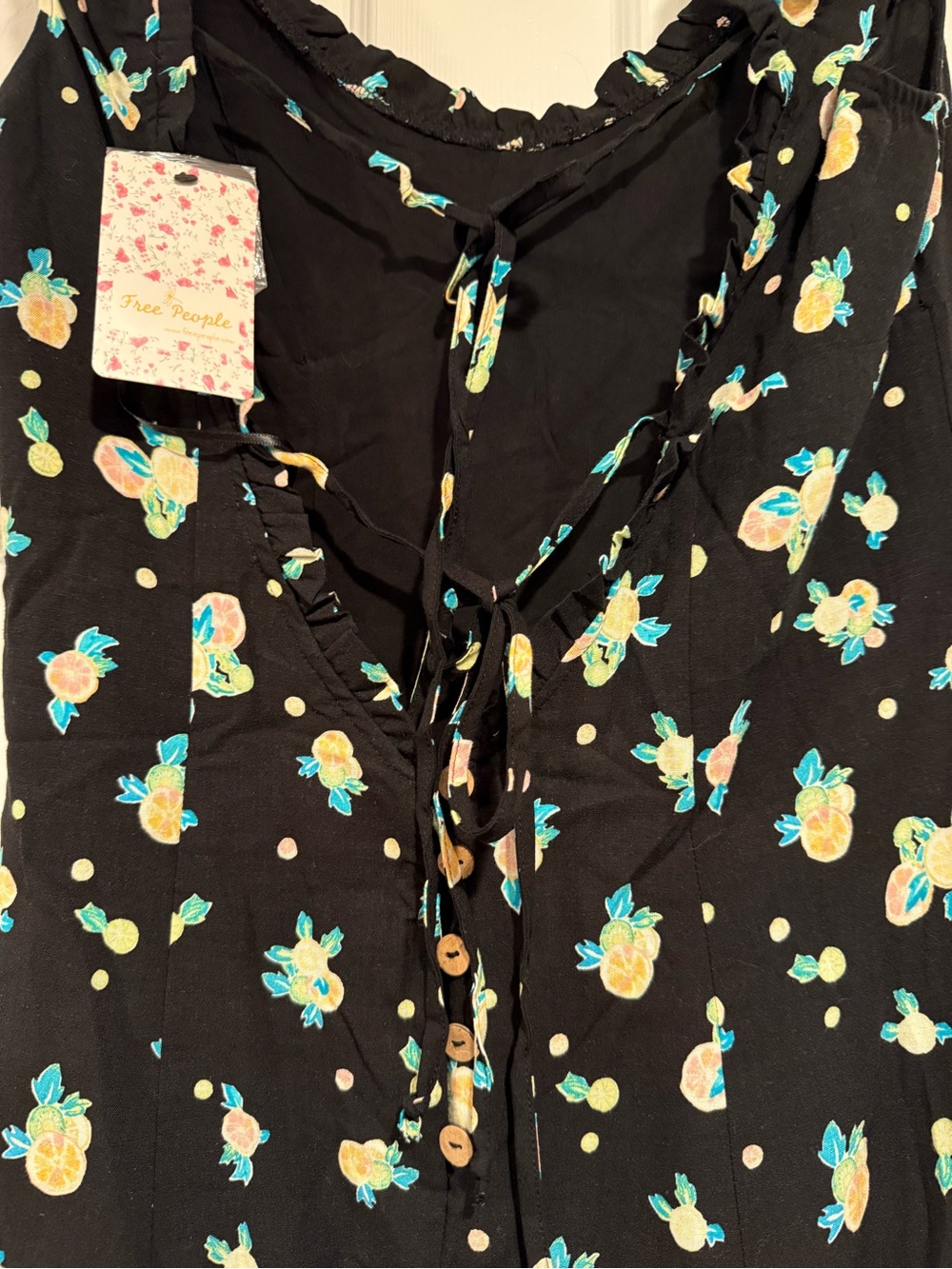 FREE PEOPLE WOMENS LIKE A LADY SLEEVELESS PRINTED MINI DRESS, BLACK, Medium NWT - Picture 8 of 8